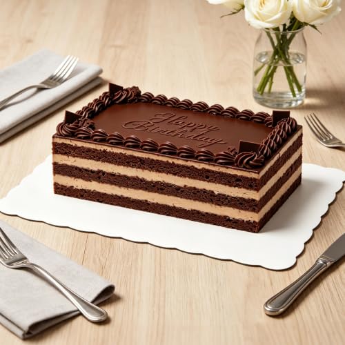 30 Pack Half Sheet Rectangle Cake Drum Board, 19 x 14 Inch Waterproof Scalloped Cake Bases, White Rectangle Dessert Drums for Sheet Cake, Dessert, Pastries & Cupcake
