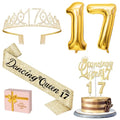 YeohJoy Gold 17th Birthday Decorations for Girls - style: 17th