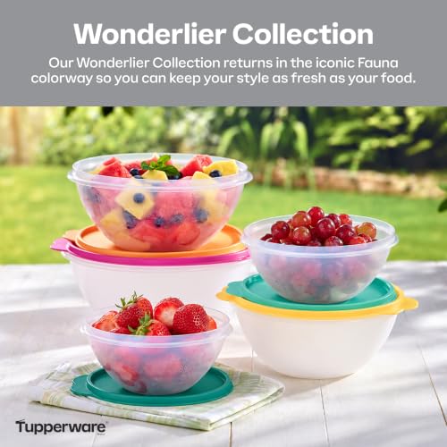 Tupperware Wonderlier 10-Piece Fauna Set (5 Bowls + 5 Lids) - color: Clear/Multicolored (Fauna)