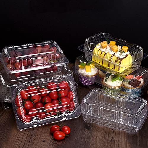 TOFLEN Sturdy Plastic Hinged Food Containers with Clear Lids, 40 Pack