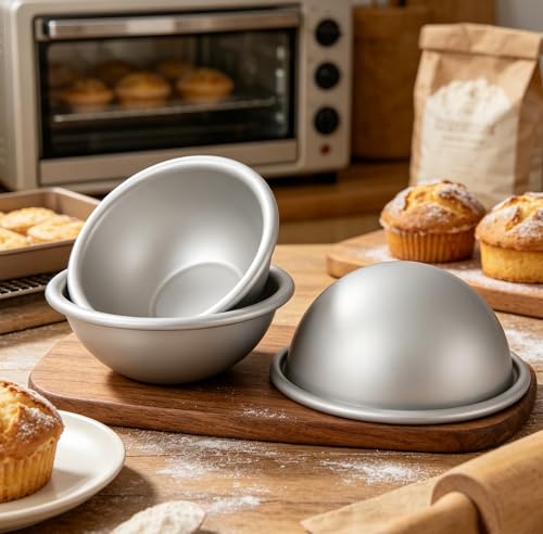 Dome Cake Pan 5 Inch, Aluminum Hemisphere Cake Mold, Ball Shape - size: 5 Inch