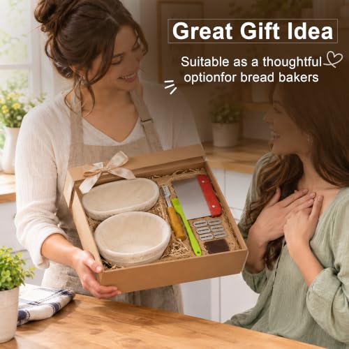 Sourdough Starter Kit with Proofing Baskets - Bread Baking Tools Set