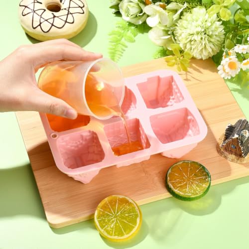 Airssory 2 pcs 3D House Shaped Silicone Fondant Molds Home Moulds for DIY Cake Chocolate Pudding Jelly Candy Resin Crafts Candle Home Decor - color: Shaped Silicone Fondant Molds - 2 pcs