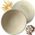 [Upgraded] Banneton Bread Proofing Basket 2 pack 9" Round With Liner, Natural Rattan Bread Basket Perfect for Professional & Home Sourdough Bread Baking, Artisan Sourdough Bread. (Set 2 pack 9" Round)
