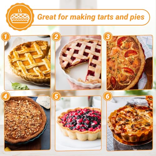 Beasea Mini Tart Pans for Baking, 2pcs 8 Inch Tart Pan with Removable Bottom Small Non Stick Carbon Steel Quiche Pie Pans for Oven Baking - size: 8 Inch, style: Black-Round-2 pack