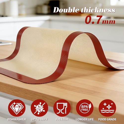 Silicone Baking Mat Set of 6, Non Stick Food Grade Sheet Set