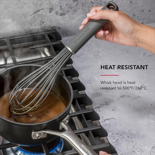 KitchenAid Silicone Whisk - color: Charcoal Gray