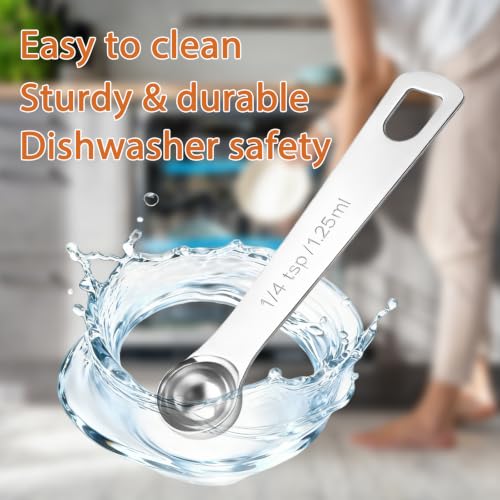 5PCS 1/4tsp(1/12tbsp, 1.25 ml) Measuring Spoon Teaspoons Stainless Steel Measure Spoons for Precise Cooking, Baking and Spices Measurement - size: 1/4tsp(1/12tbsp, 1.25 ml)