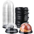 Patelai 150 Pcs Mini Cupcake Containers Clear Plastic Dome Boxes, Black - color: Black