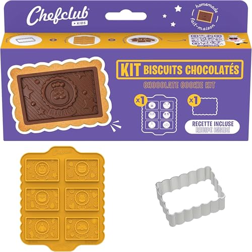 Chefclub kids - Chocolate Biscuits Kit - chocolate silicone mould - rectangular cookie cutter