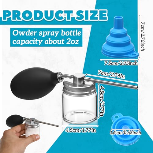 Patelai 2 Pack 2 oz Diatomaceous Earth Powder Duster, Collapsible Funnel