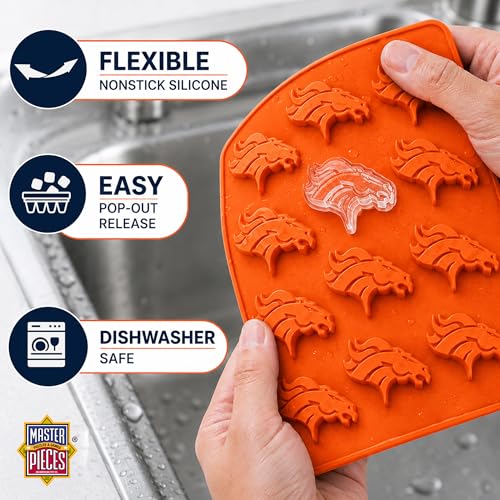 MasterPieces Fan Pans NFL Denver Broncos Ice Cube Tray - Premium Quality, Educational, and Fun Activity for Kids and Families - Great Gift Idea for Holidays, Birthdays, and Everyday Playtime - style: Denver Broncos