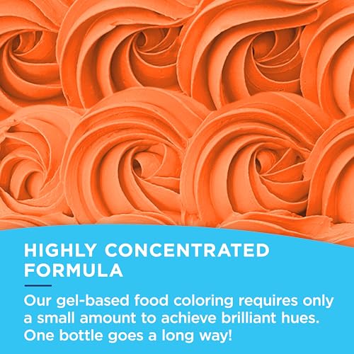 Satin Ice Food Color Liquid Gel, 0.61 fl oz Bottle, Orange - color: Orange
