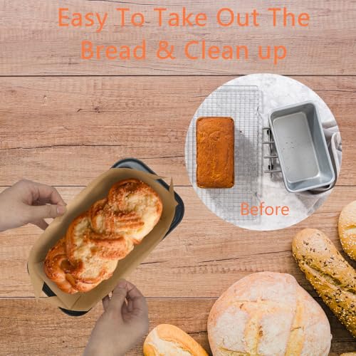 100 Pcs 9x5 in Loaf Pan Liners for Baking Bread Pan Parchment Paper - size: 14.92*5 inch