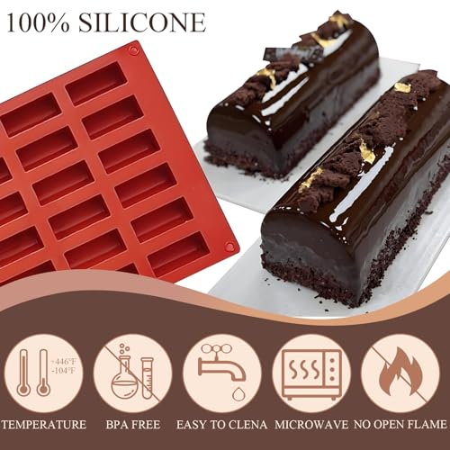 Silicone Mini Log Molds, 2 Packs, 30-Cavities Handmade Chocolate Bar Molds - color: 2 Packs Silicone Mini Log Molds Z281