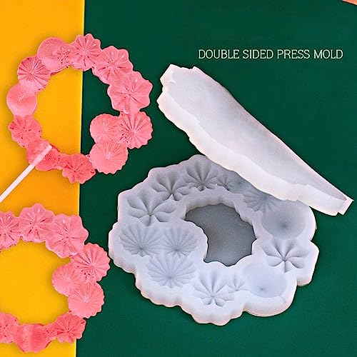 mostsom Silicone Candy Mold Flower Pattern Chocolate Resin 2PCS - size: A_ Flower Round Ring