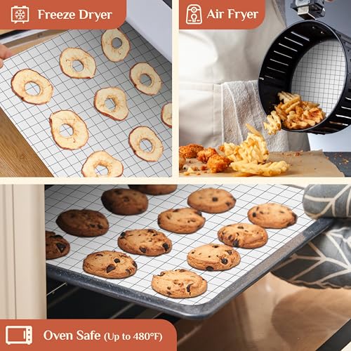 GTJ Silicone Baking Mat Roll, Reusable Baking Sheet Liners, 12 in x 6 ft - color: White + Black Line, size: 72"L x 12"W