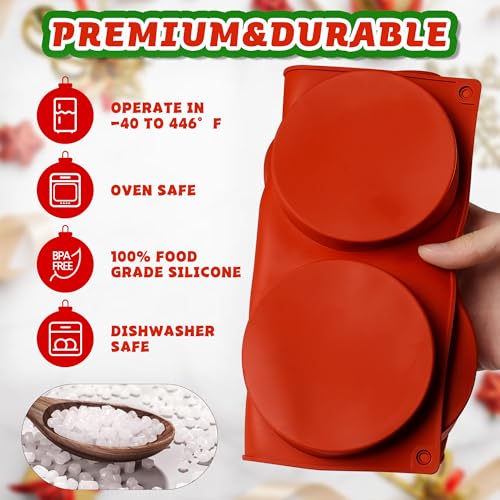 4Inch Round Silicone Mold for Baking, 3Pcs Silicone Muffin Top Pans for Baking Muffin Top, Whoopie Pie, Sandwiches, Hamburger (3Pcs(0.78Inch Deep)) - size: 3Pcs(0.78Inch Deep)