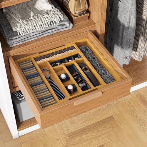 Pipishell Expandable Bamboo Silverware Organizer, Large Kitchen Drawer Tray - color: Natural, size: Large