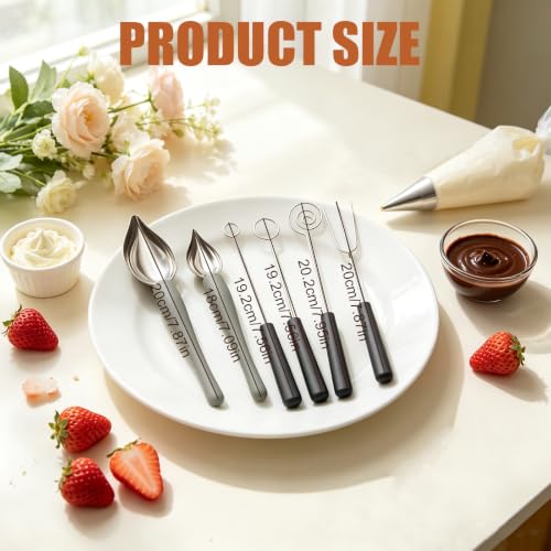 6-piece Set, Chocolate Dipping Tools Set, Candy Dipping Tools, Ideal for Dessert Decorating and Chocolate Coating for Baking Enthusiasts and Professional Chefs - size: 4 Chocolate Dipping Tools+2 Decorating Spoon
