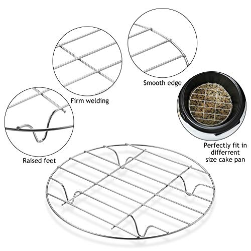 Patelai 5 Pieces Round Cooling Rack Circular Wire Rack 12/10 / 9/7 / 6 Stainless Steel Round Baking and Cooling Steaming Cake Rack