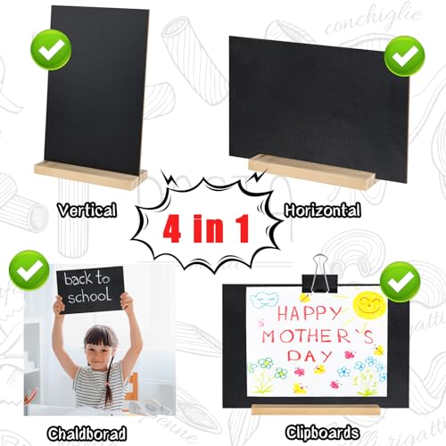 2 Packs Chalkboard 8 x 12 Inch Tabletop Double-Sided Message Board With Wood Base for Kitchen, Wedding, Bar and Restaurant, Black - color: Black-2, size: 8"W x 12"H