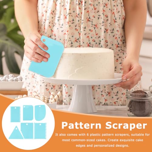 3Pcs Stainless Steel Cake Scraper & 6Pcs Plastic Cake Scraper Cake Smoother