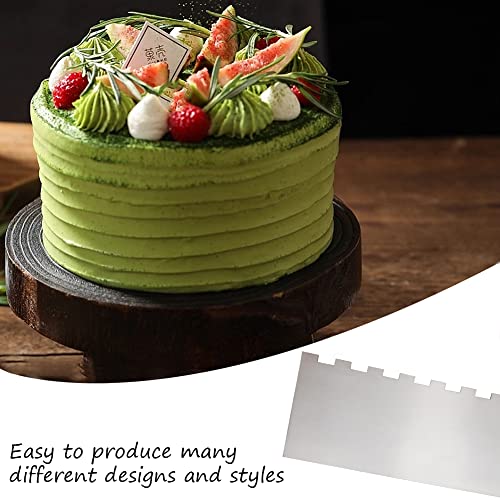 8.6 Inch Stainless Steel Cake Scraper Metal Scraper for Cake Smoother Leveler Scraper Cake Decorating Comb Cake Cutter for Mousse Butter Cream (Style 2) - size: Style 2
