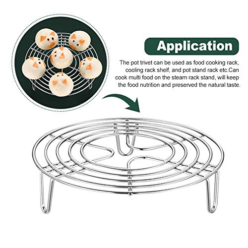 Round Steamer Rack, 304 Stainless Steel Cooling Rack, 6.3 x 1.57 Inch - size: 6.3x1.57inch