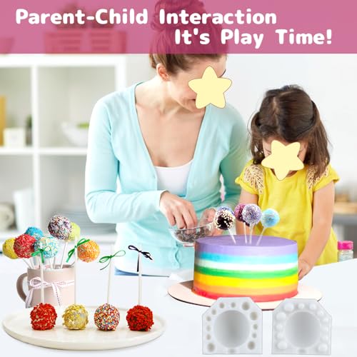 2 Pairs Round Balloon Lollipop Molds Silicone Cake Pop Mold Mini Cake Pop Molds Silicone Lollipop Mold Polymer Clay Molds 3d Fondant Molds Clay Mould Chocolate Candy Fondant Mold Diy Cake Decorations
