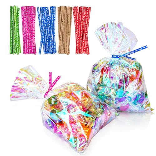 5x7 Inch Iridescent Cellophane Treat Bags - color: Iridescent, size: 5x7 Inch