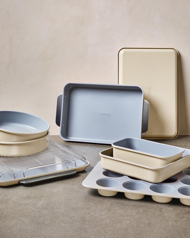 Caraway 9" Non-Stick Ceramic-Coated Square Pan - color: Cream, size: Square Pan (9" x 9")