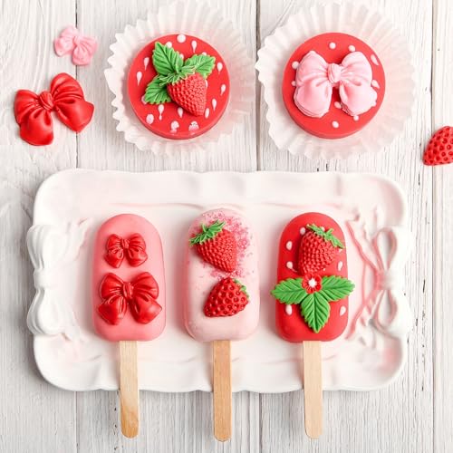 JOERSH Strawberry Silicone Fondant Molds, 4Pcs - style: Strawberry