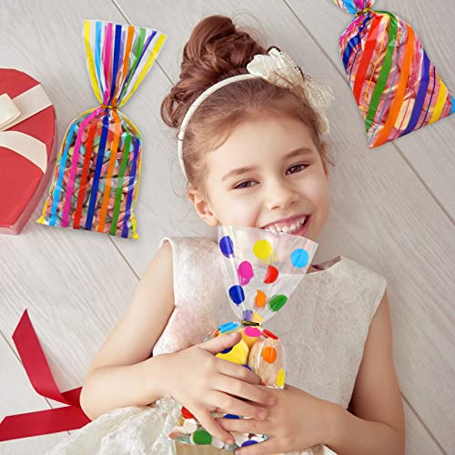 Aneco Rainbow Cellophane Bags 100 Pack 10.6 x 5.1 Inch - color: Rainbow