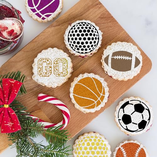 60 Pcs Small Sport Stencils for Painting-3 Inch Reusable Small Soccer Basketball Stencils Sport Stencil for Cookie Rock Sport Theme Cake DIY Crafts - color: Small Sport(60Pcs)