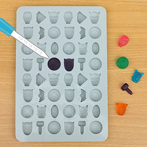 2Pcs Gummy Candy Molds Silicone, Chocolate Molds Hero with 48 Mini Cavities