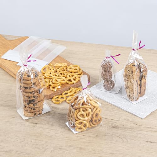 Restaurantware 3 x 2 x 6 1/2 In Clear Plastic Gusset Bags, 100 Count - size: 3" x 2" x 6.5" - Standard