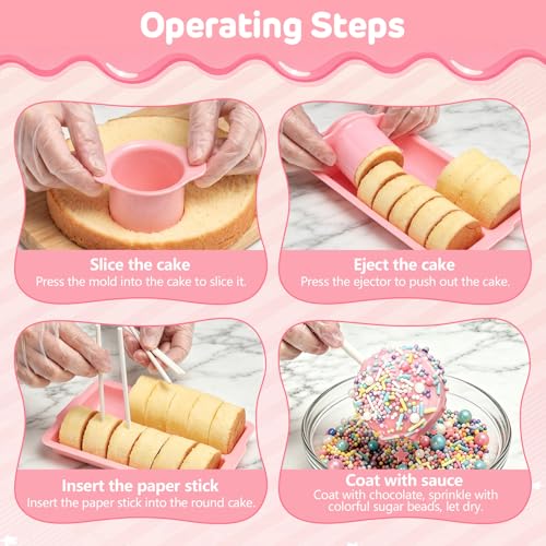Cake Pop Mold Set, Cake Pop Kit, Cakesicle Cutter, 354 Pcs Cake Pop Accessories, Perfect for Making Cake Pops and Ice Cream-Shaped Cakes—ideal for Halloween, Christmas, And Parties - color: Pink