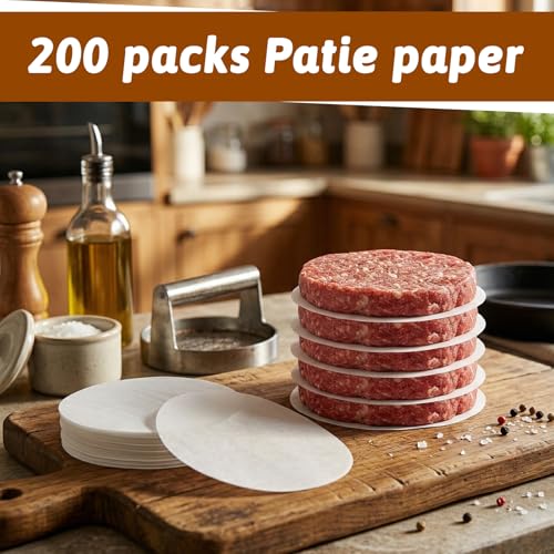 200Pcs Hamburger Patty Paper 4.3 Inch Round Patty Paper