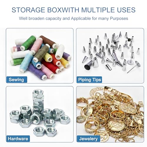84-Tip Piping Tip Storage Box, Transparent - color: Transparent