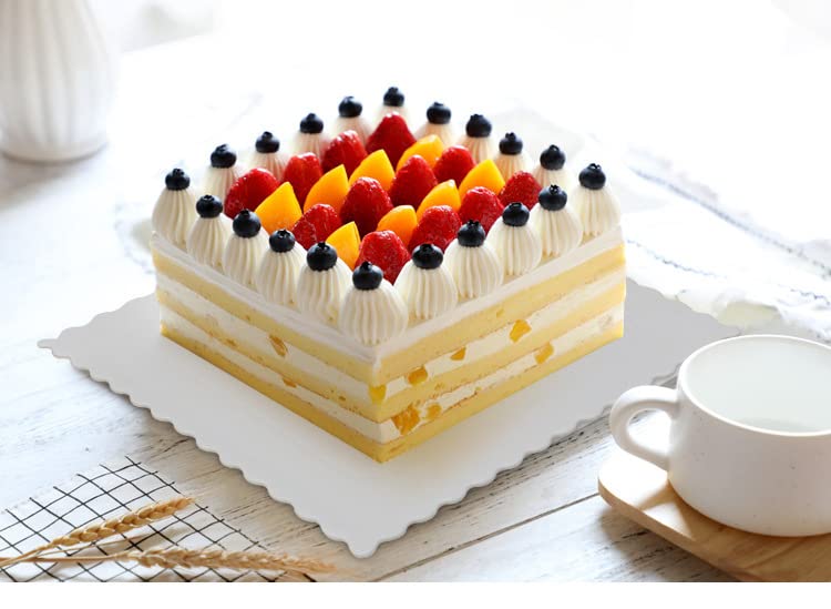 25 PCS 10 Inch Square White Cake Boards for 8 Inch Cakes, Mousse Display