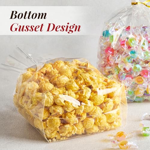 Soelomu 8x11x3 Inch Flat Bottom Gusset Treat Bags, 50 Pcs - color: 8 x 11 x 3 Inch