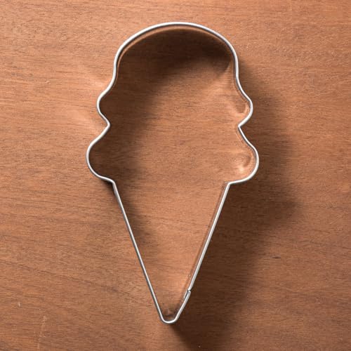 LILIAO Ice Cream Cone Cookie Cutter 4.2 inches (Two Scoop) - size: Two Scoop