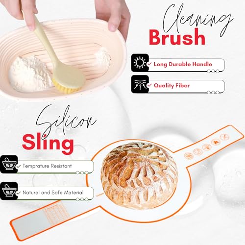 Sourdough Starter Kit with Bread Proofing Baskets, Jars, Baking Essentials