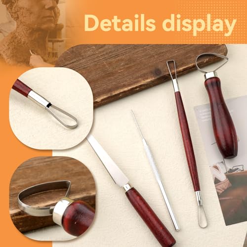 Pottery Tools Kit, Clay Tools Set, Ceramic Tool Kit - color: Red
