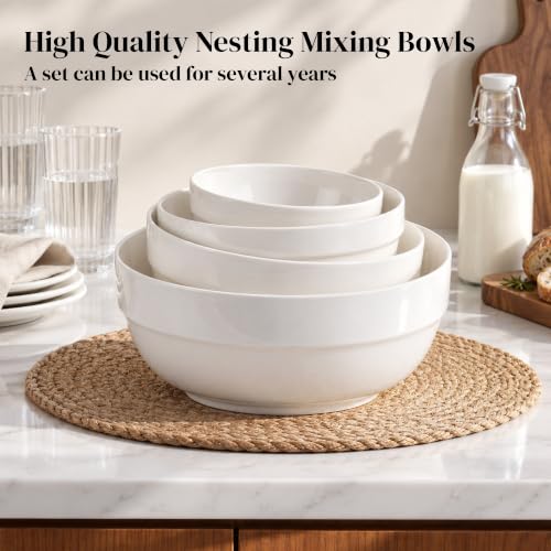 DOWAN Serving Bowls, Nesting Mixing Bowl Set (64/42/28/12 OZ) - size: 64/42/22/12 OZ