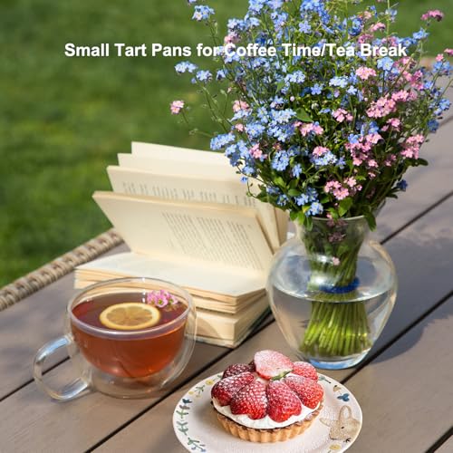 11 & 9 Inch Round Tart Pans with 2Pcs 4'' Mini Pans. Removable Bottom, Non-Stick Coating, Rugged Carbon Steel for Tart Quiche Pie Making. Gift for Christmas Thanksgiving Party Festival Family - size: (11+9+4) IN
