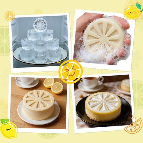 2Pcs Silicone Lemon Shaped Mold Ice Cube Tray for Freeze, 9-Cavity Non-Stick Lemon Chocolate Candy Mold for Baking Mousse Cake - color: 9-cavity regular lemon shaped mold