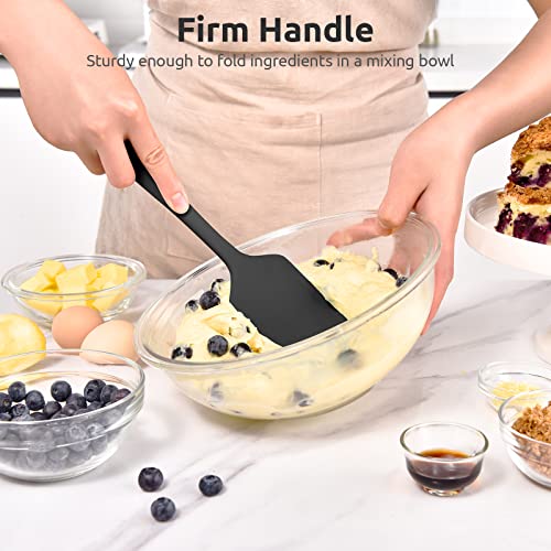 U-Taste Silicone Large Spatula, 600ºF High Temp Bowl Scraper, 11.38", Black - color: Black, size: 11.38 in (large spatula)