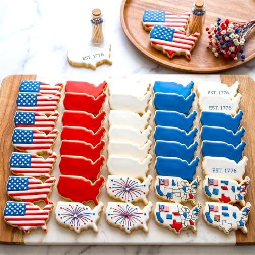 4th of July Cookie Cutters 8Pcs Large Size for Celebration - style: 4th of July